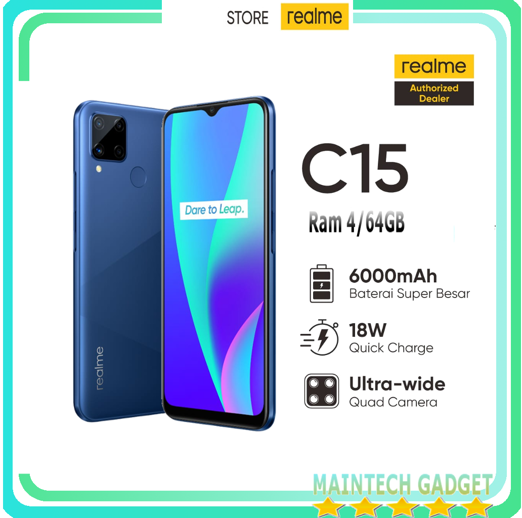 Realme C15 Ram 4 64 Gb New Bat 6000mah Quick Charge Resmi Lazada Indonesia