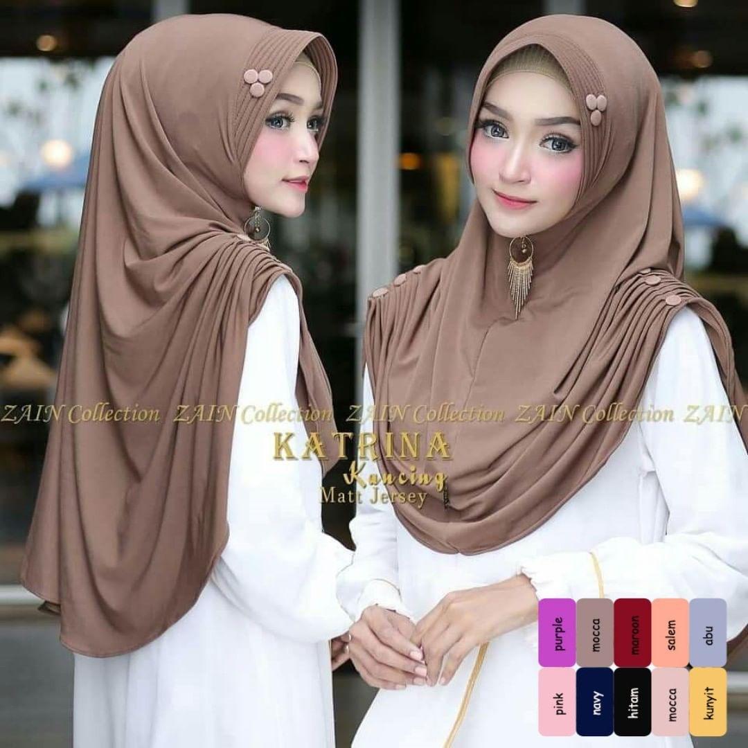 Katrina Bergo Series Warna Mocca hijab syari / hijab terbarui / khimar serut / muslim wanita