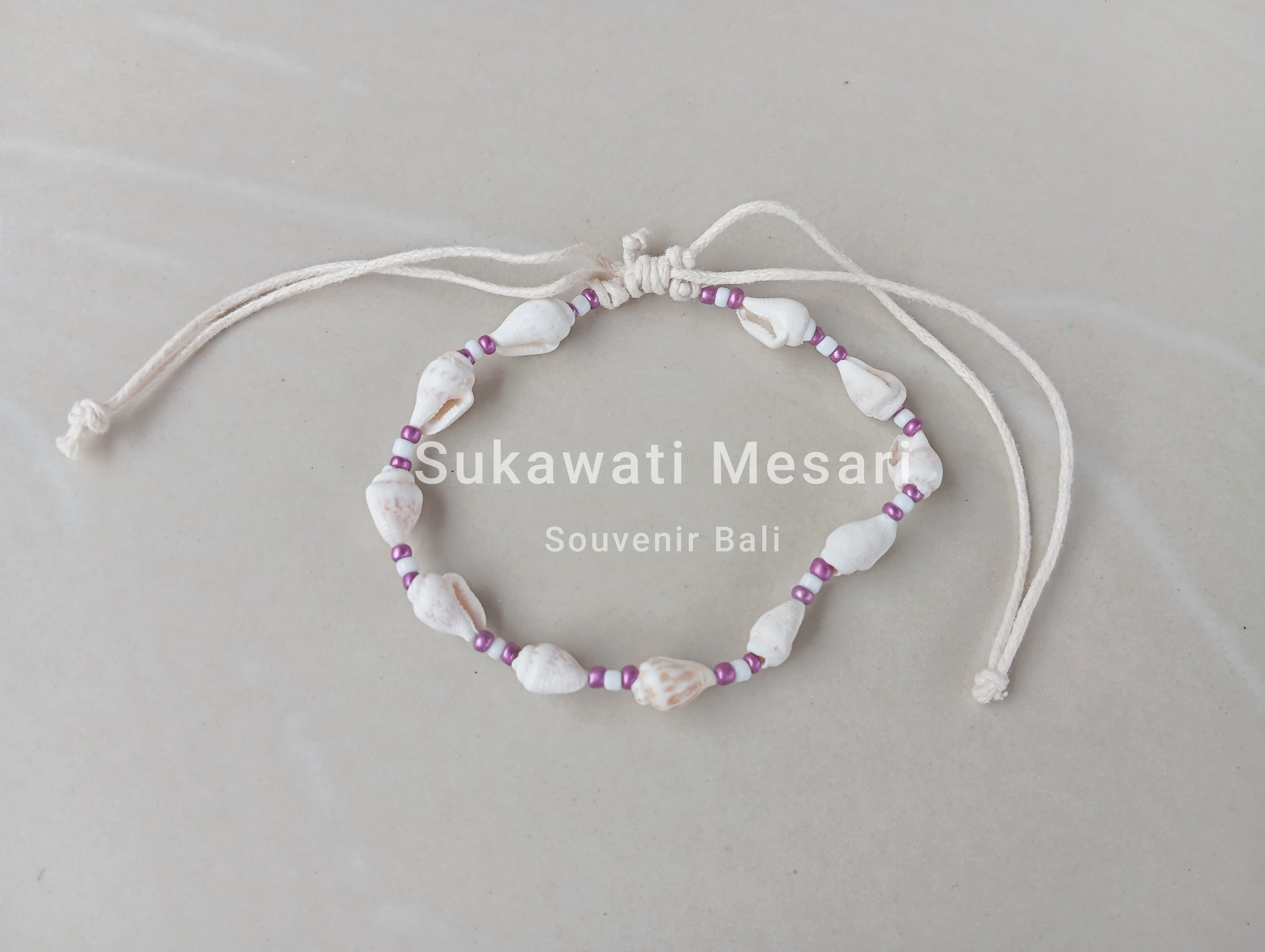 Bohemian Style Bracelet Gelang Kerang Variasi Manik Manik Warna Warni