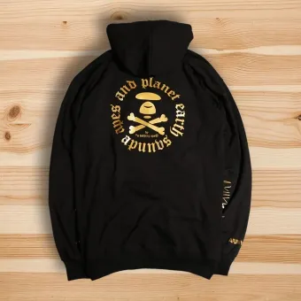 bape black and gold hoodie