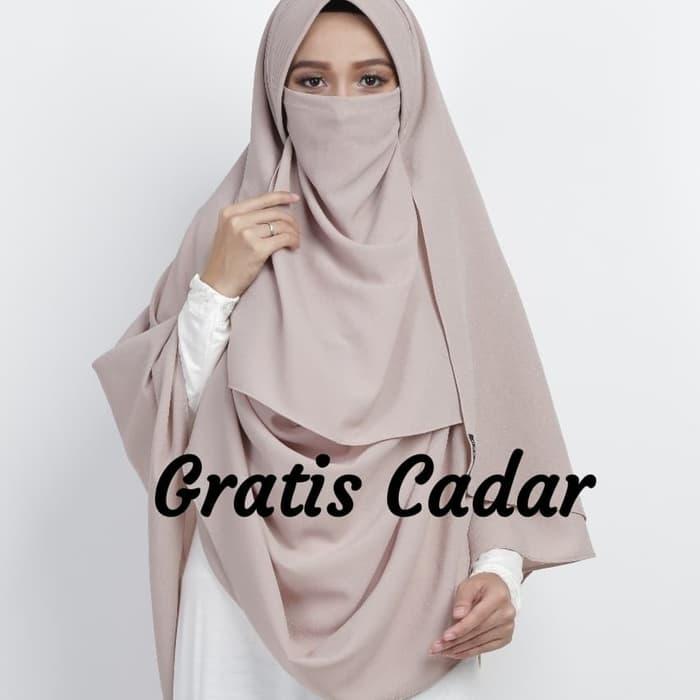 Gratis Cadar Jilbab Pasmina Instan Syari pet antem