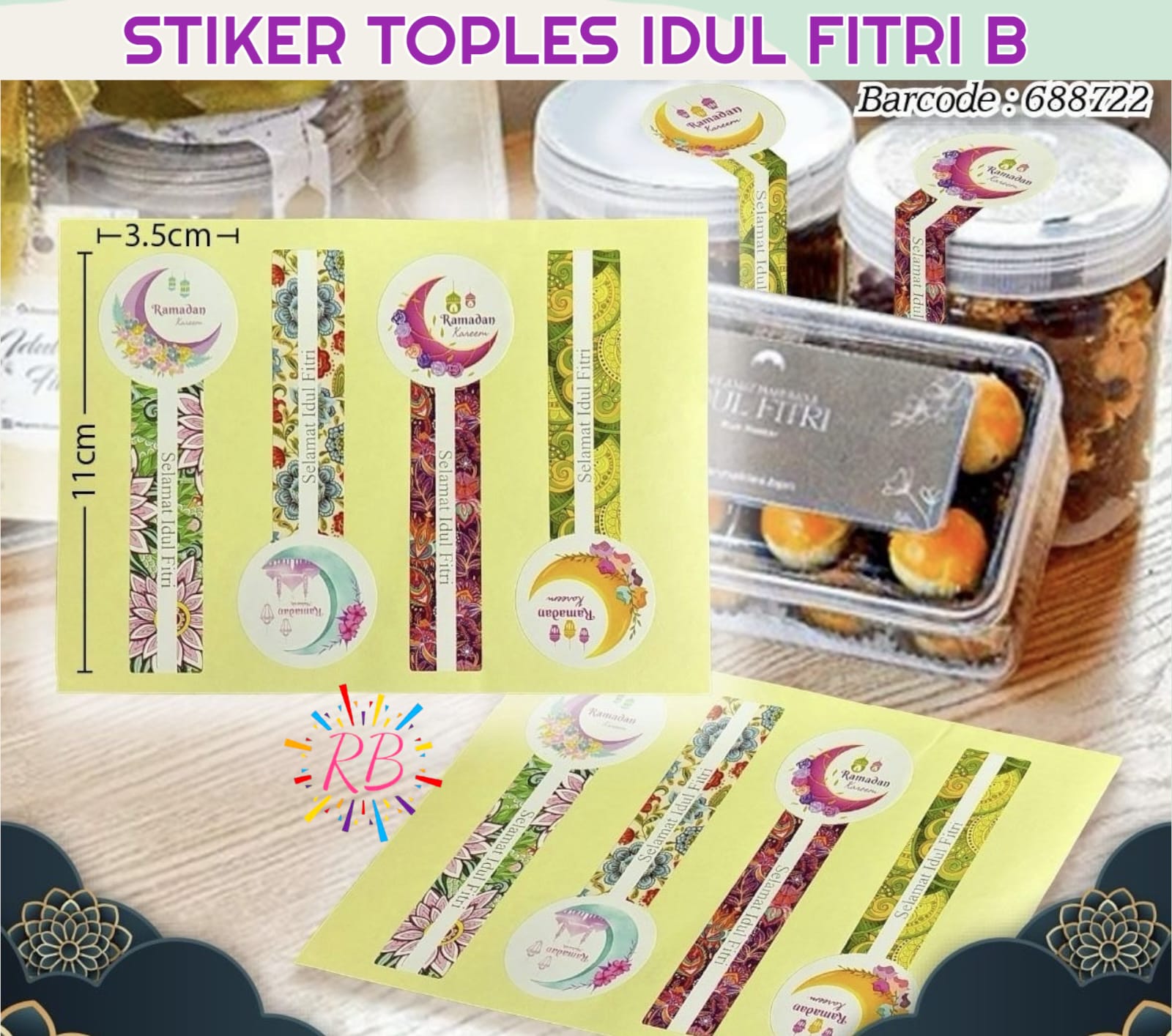 STIKER TOPLES IDUL FITRI B / Stiker Segel Toples Kue Lebaran / Sticker ...