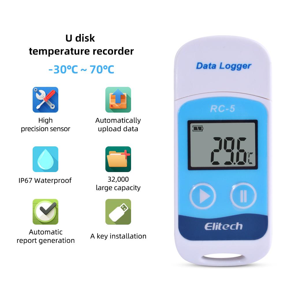 Elitech RC5 Temperature Data Logger Monitor USB Meter RC5 RC 5 Suhu