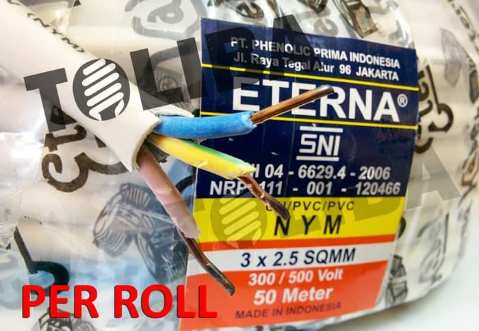 kabel eterna nym 3x2.5 3x2,5 kawat isi 3 roll 50meter 50m sni