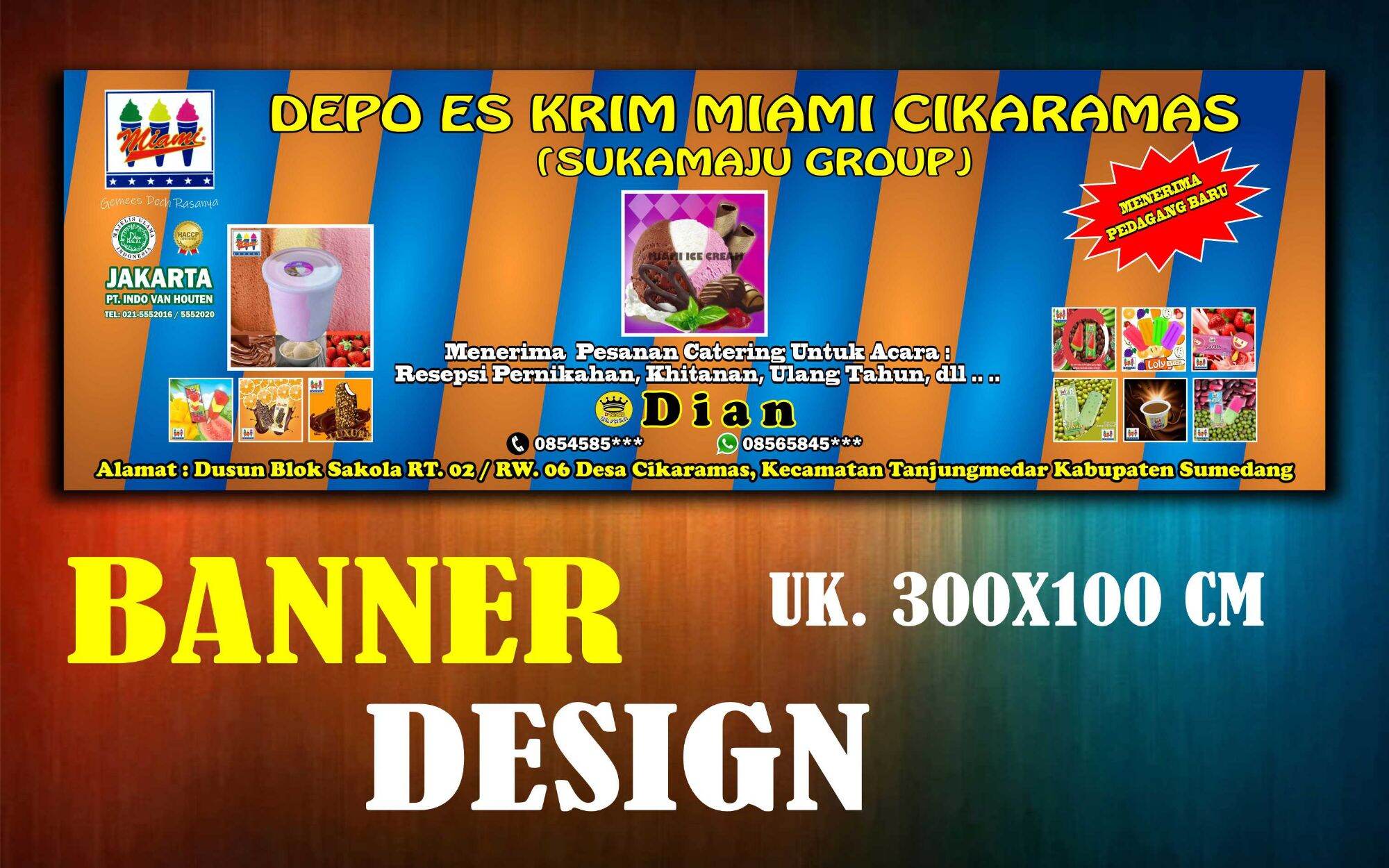 Banner,Spanduk Es Krim Miami | Lazada Indonesia