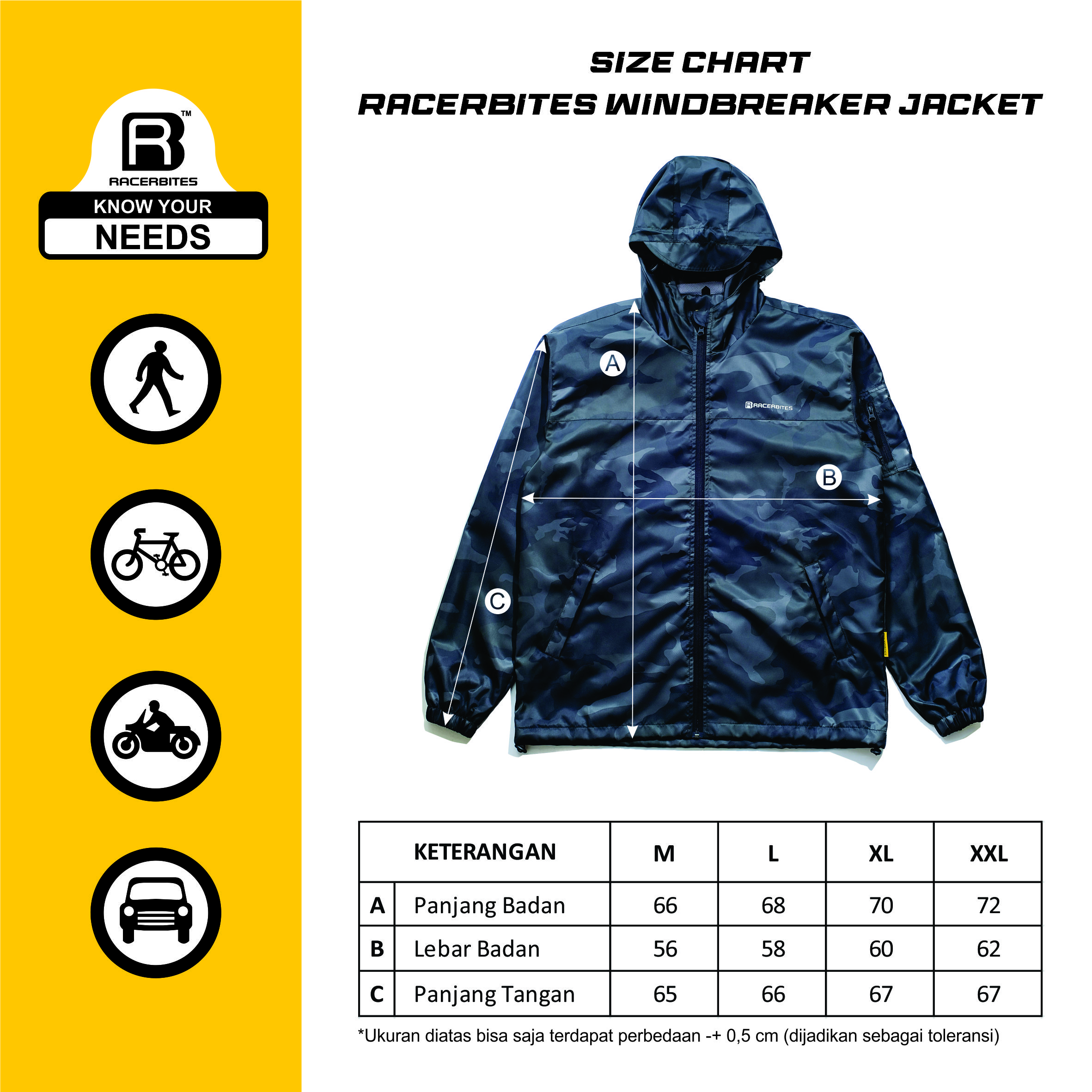 Jaket Parasut Windbreaker Racerbites 