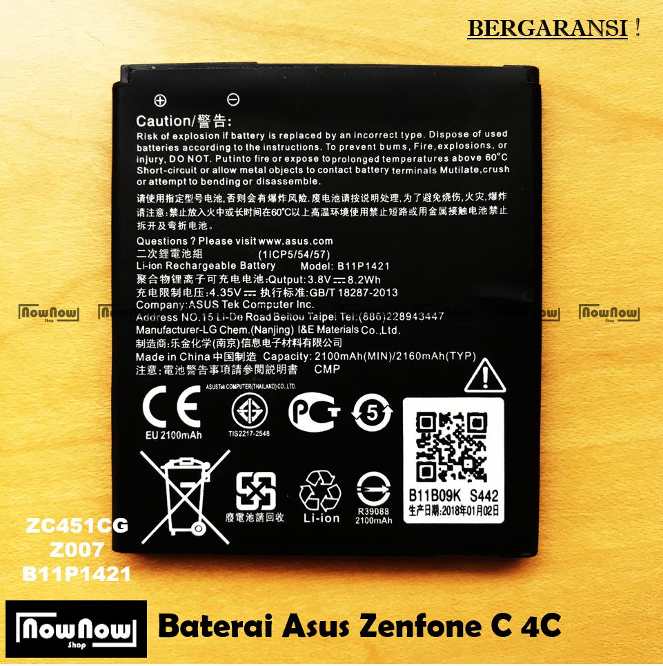 Baterai Asus Zenfone C ZC451CG 4C Z007 Original Batre Batrai Battery HP ZenPhone Zen Fone