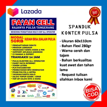 Spanduk Konter Pulsa Banner Konter Hp Banner Pembayaran Online