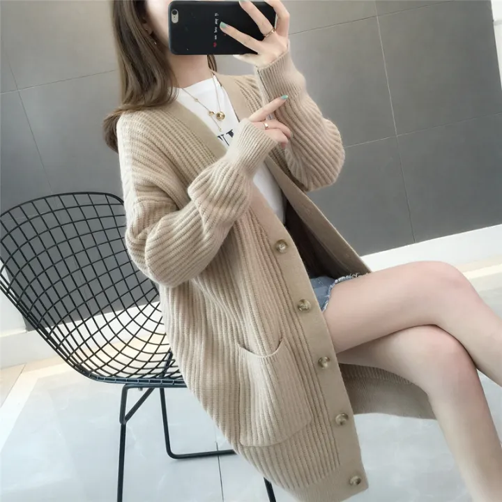girl long sweater coat