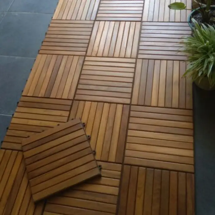 Flooring Decking Parket Lantai Kayu Jati Indoor Outdoor Lazada Indonesia