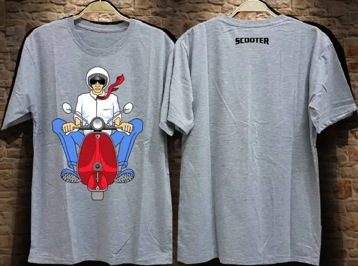Kaos Distro Original Scooter Kaos Vespa Matic Kaos Vespa Abu Lazada Indonesia