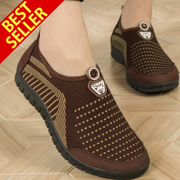 QINGSHUI Sepatu Wanita Dewasa Terbaru Sneakers  Olahraga Wanita Terbaru Berjalan Slip on Wanita