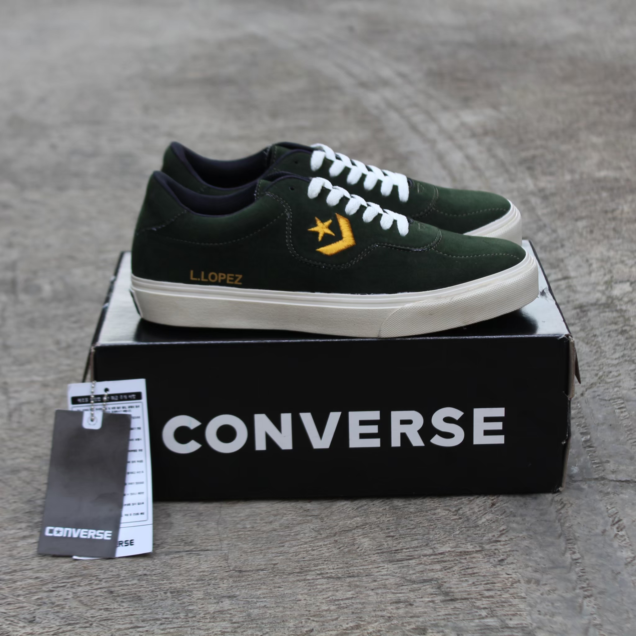 converse pro leather green