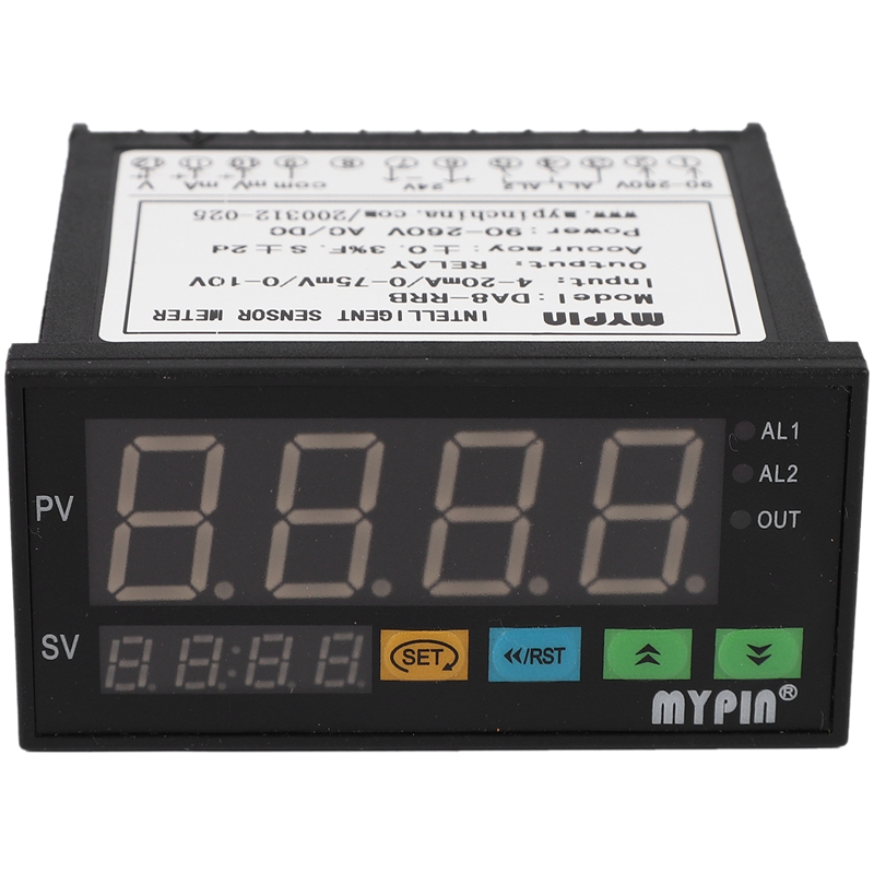 Mypin digital sensor meter multi-functional intelligent led display 0-75mv/4-20ma/0-10v 2 relay alarm output da8-rrb