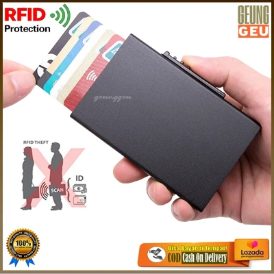 GEUNGGEU - Dompet Kartu Metal Case Card Holder RFID Blocking Anti Theft Data #003GGLZ013