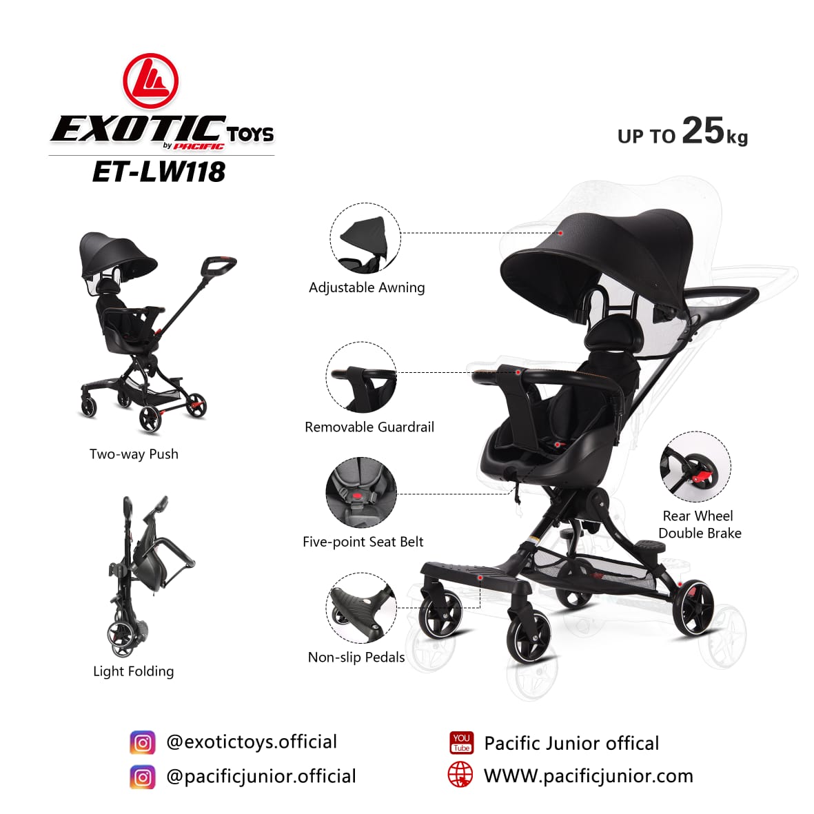 Stroller Exotic LW118 LW-118 Magic Stroller Kereta Dorong Bayi