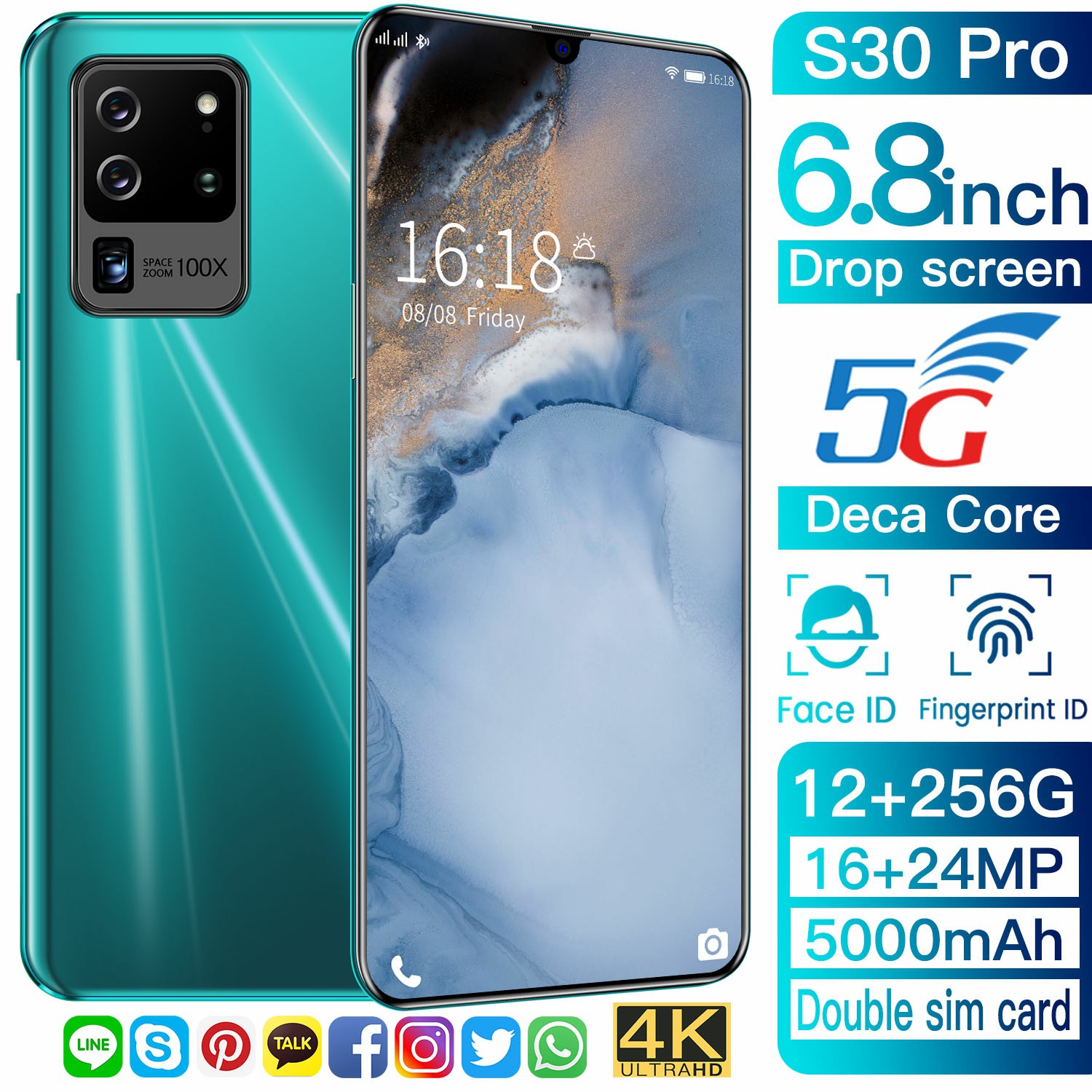 Bisa Cod Handphone Promo Hp Murah Dibawah 1 Juta S20 Smartphone 6 8 Inch Ram 8g Rom 512g 256g Hp Android Termurah S30 Handphone 5g 4g Lte Lazada Indonesia