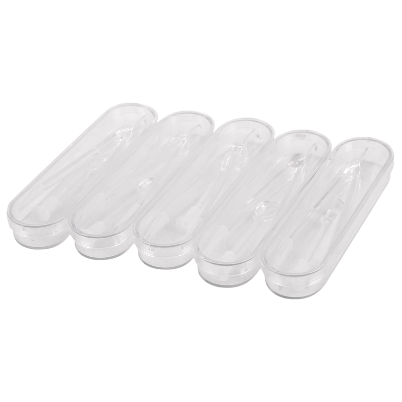 5 Pcs Clear Portable Travel Eyes Contact Lens Remover Tool Kit Tweezer Stick Inserter Set with Soft Tip