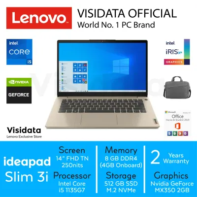 Lenovo IdeaPad Slim 3i i5 1135G7 Win10 8GB 512GB 14 FHD IPS Nvidia MX350 2GB OHS R4ID R8ID R9ID