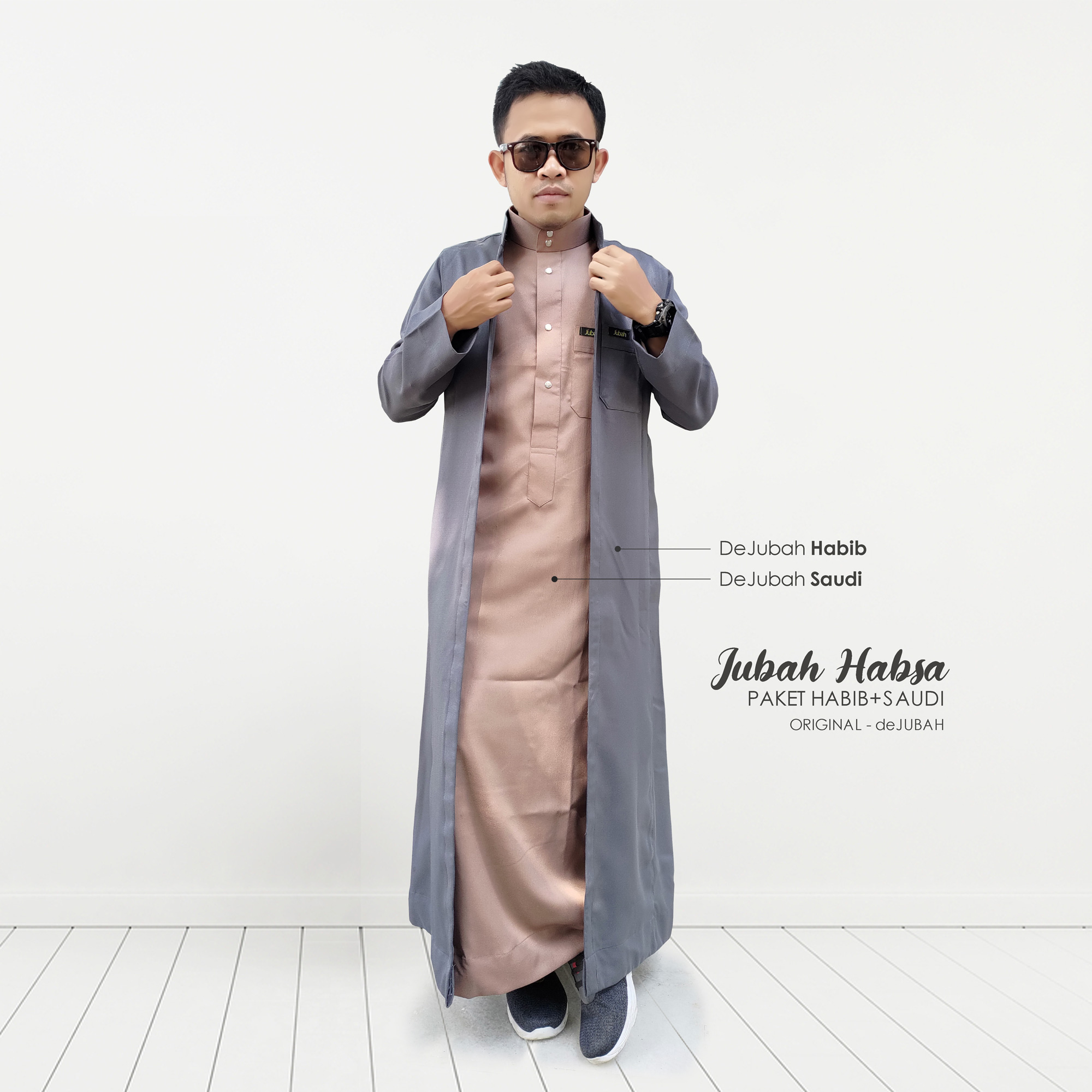 Dejubah - Jubah HABSA (Paket Jubah Habib & Saudi) Slim fit / Baju Jubah
