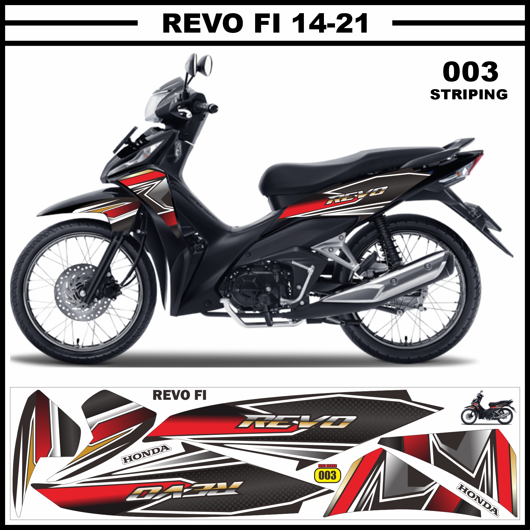 Decal Striping Honda Revo Fit FI 2014 2021 Variasi Grafis 003 FL1 Arlio Stiker Lazada Indonesia
