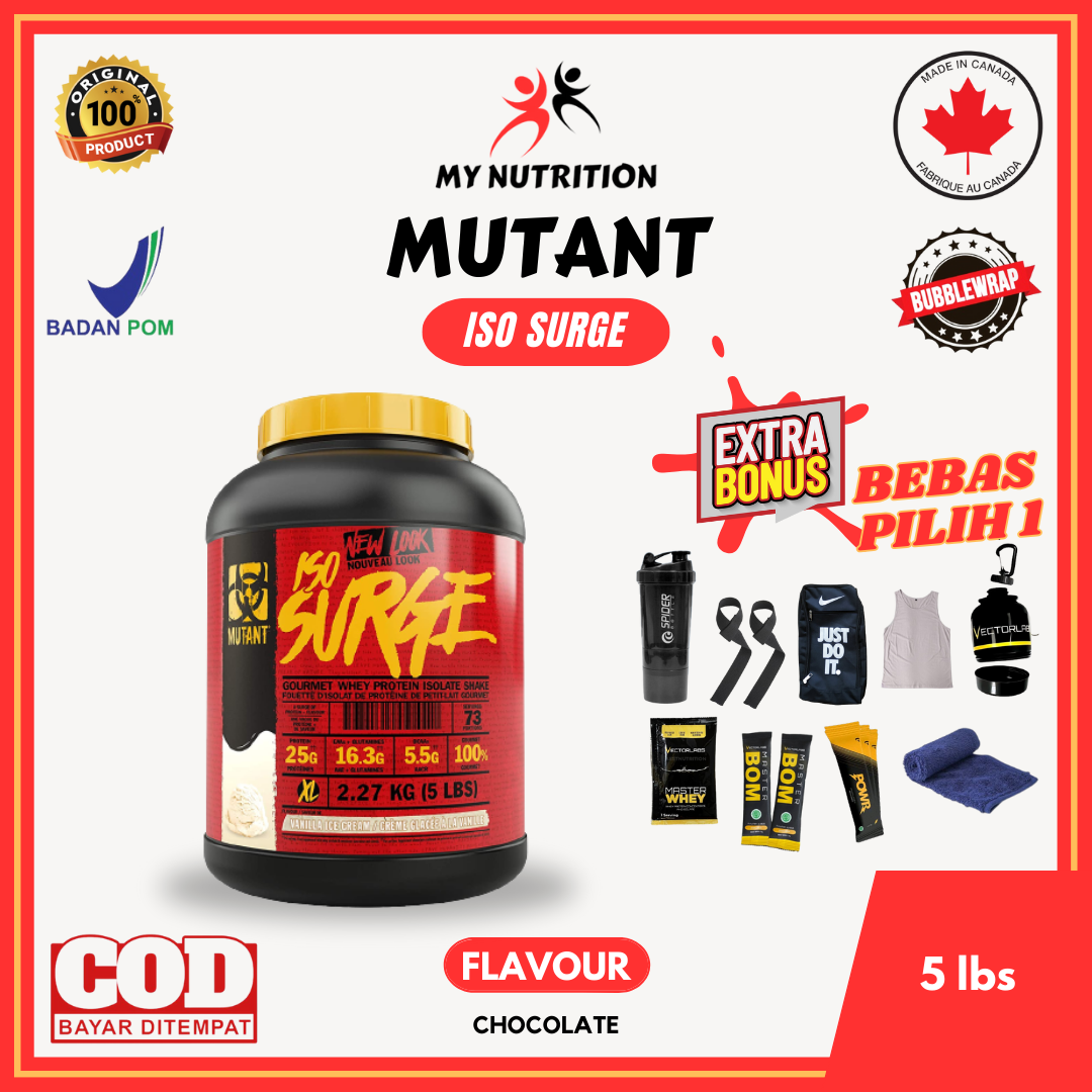 Mutant Iso Surge 5 lbs Whey Protein Isolate Mutan Suplemen Fitness Gym ...