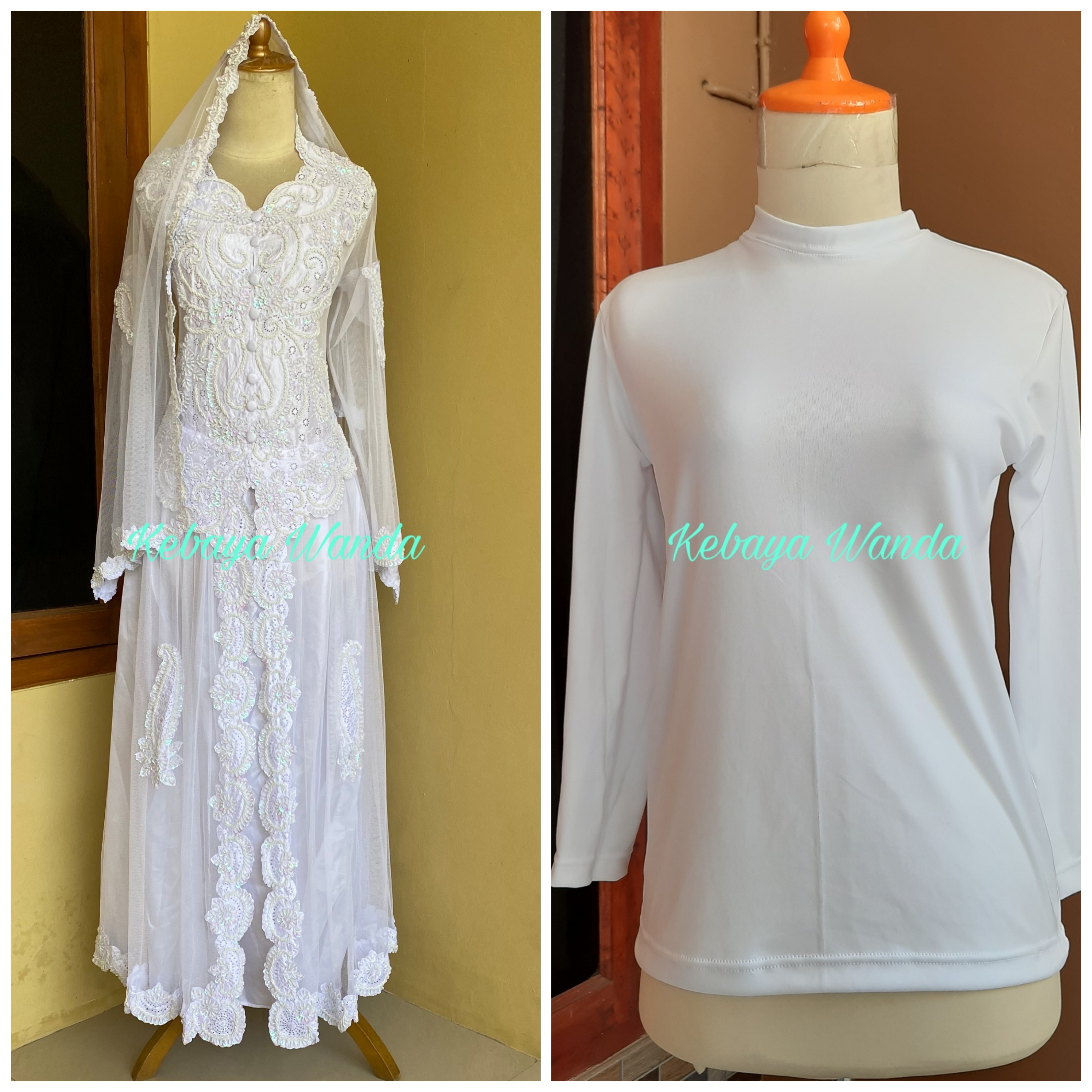 READY Satu Set Kebaya Akad Full Payet Plus Selendang Plus Manset ...