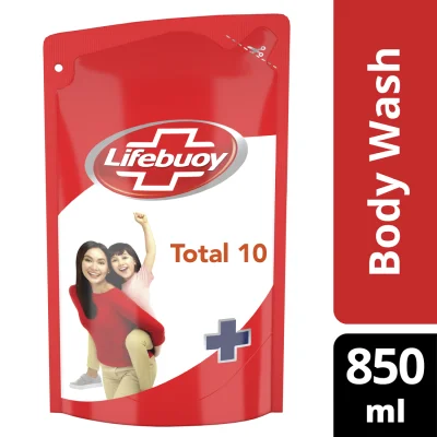 Lifebuoy Sabun Mandi Cair Total 10 850Ml - Sabun Antibakteri, Sabun Antiseptik Cair, Sabun Keluarga