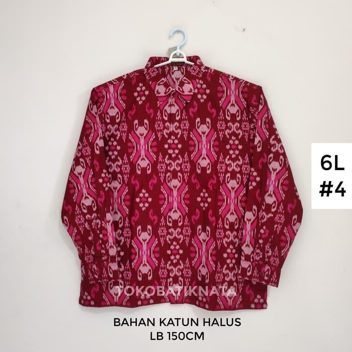 kemeja batik pria JUMBO 6L BIG SIZE lengan panjang katun