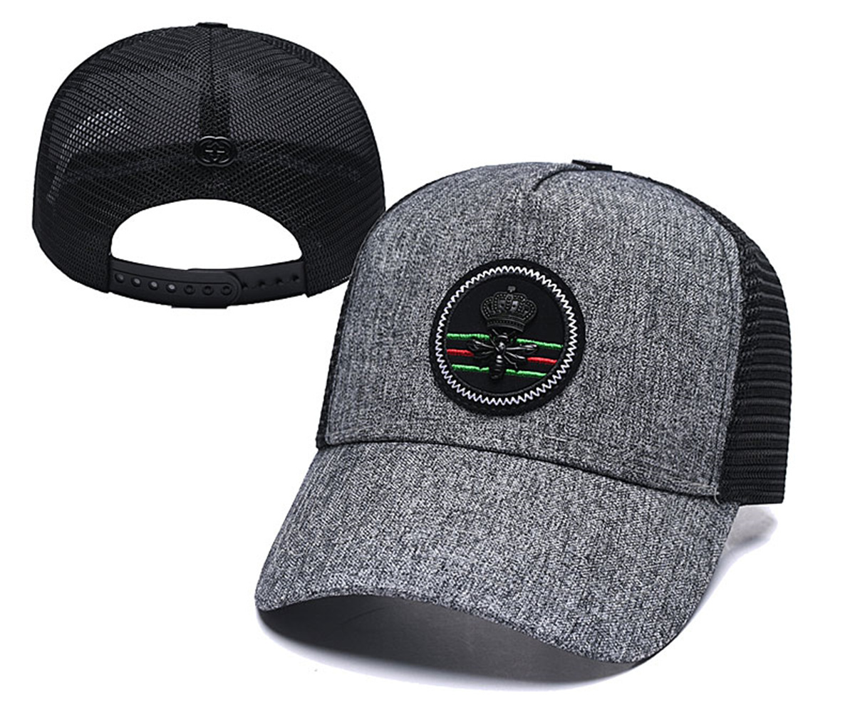 （พร้อมสต็อก）หมวกเบสบอลสไตล์ยุโรปและอเมริกาหมวกเบสบอลคุณภาพสูงปรับเย็บปักถักร้อยตาข่ายระบายอากาศผ้าฝ้ายแท้-หมวกGuccisของแท้