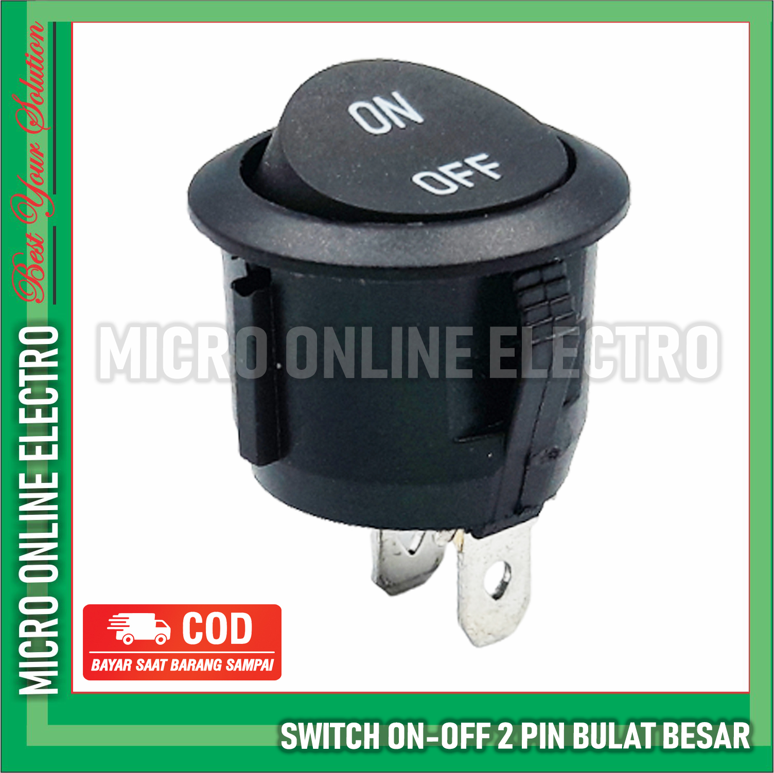 Switch On/Off 2 Pin Bulat Besar (3 PCS) Saklar On Off Bulat Besar 2 ...