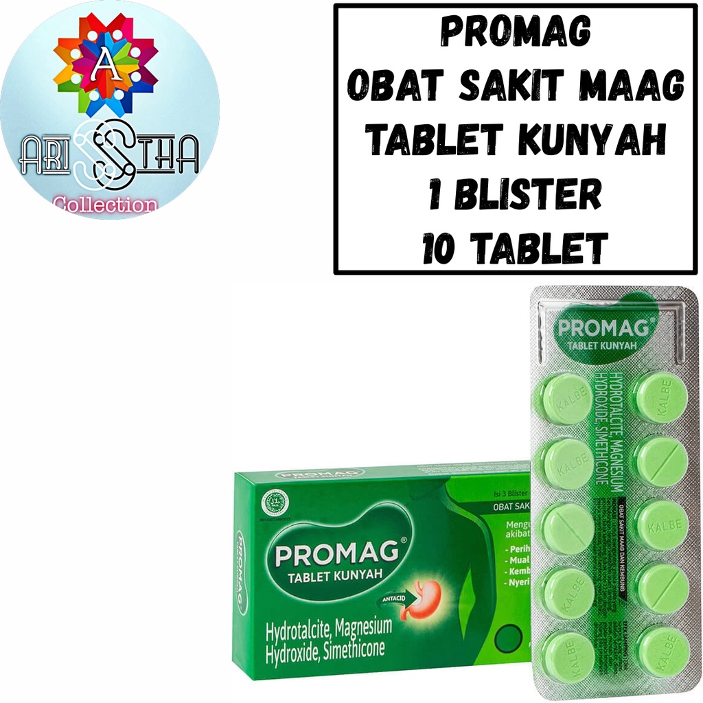 Promag Obat Sakit Maag Tablet Kunyah 1 Blister 10 Tablet | Lazada Indonesia