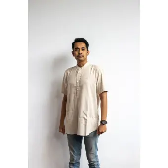 Promo Terbaru Baju Koko Pria Linen Alee Cream S Lazada Indonesia