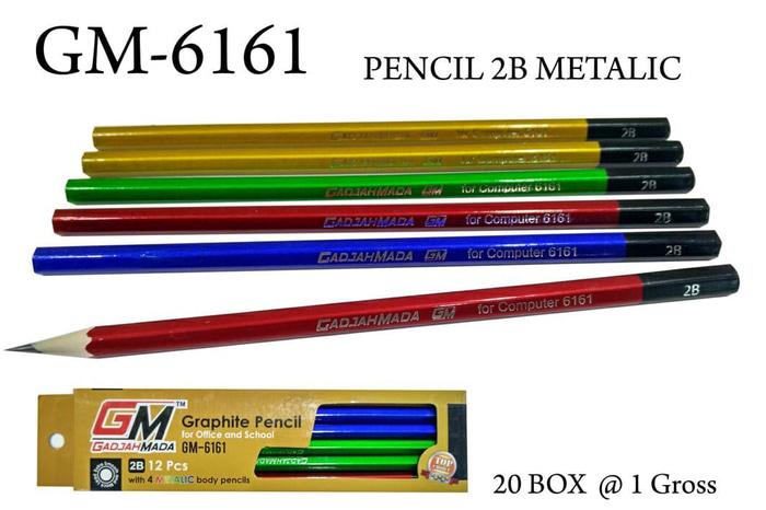 GROSIR ISI 12 PENSIL KAYU SERUT MURAH UNIK METALIC
