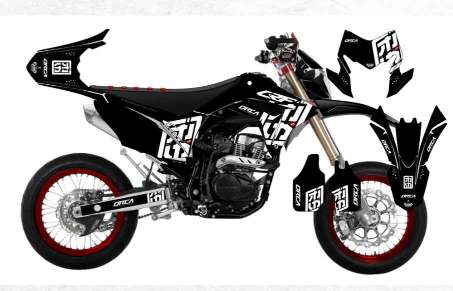 Stiker Variasi Honda Crf 150l Hitam Putih Full Body Decal Crf Lazada