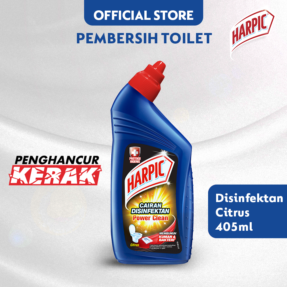 Harpic Power Clean Cairan Disinfectant Citrus 405 ml Pembersih Toilet