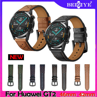 Làm rỗng thay thế dây đeo tay bằng da cho Huawei Watch GT 2 42mm 46mm Đồng hồ thông minh thể thao Vòng đeo tay Vòng đeo tay Phụ kiện thắt lưng