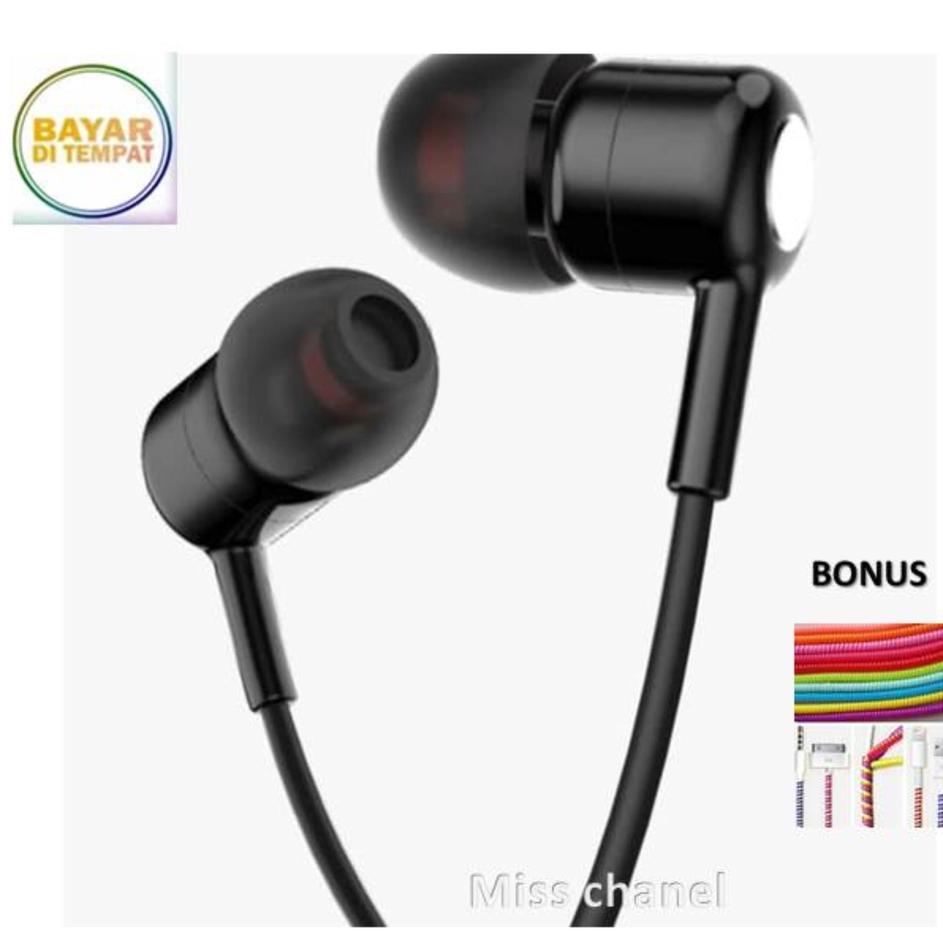 Miss Chanel Handsfree Original Headset Earphone Maestro Extra BASS Compatible Untuk Semua Tipe Hp Samsung, Xiaomi, Oppo, Vivo,Asus, Iphone dan Perangkat Lainnya - BONUS PELINDUNG KABEL
