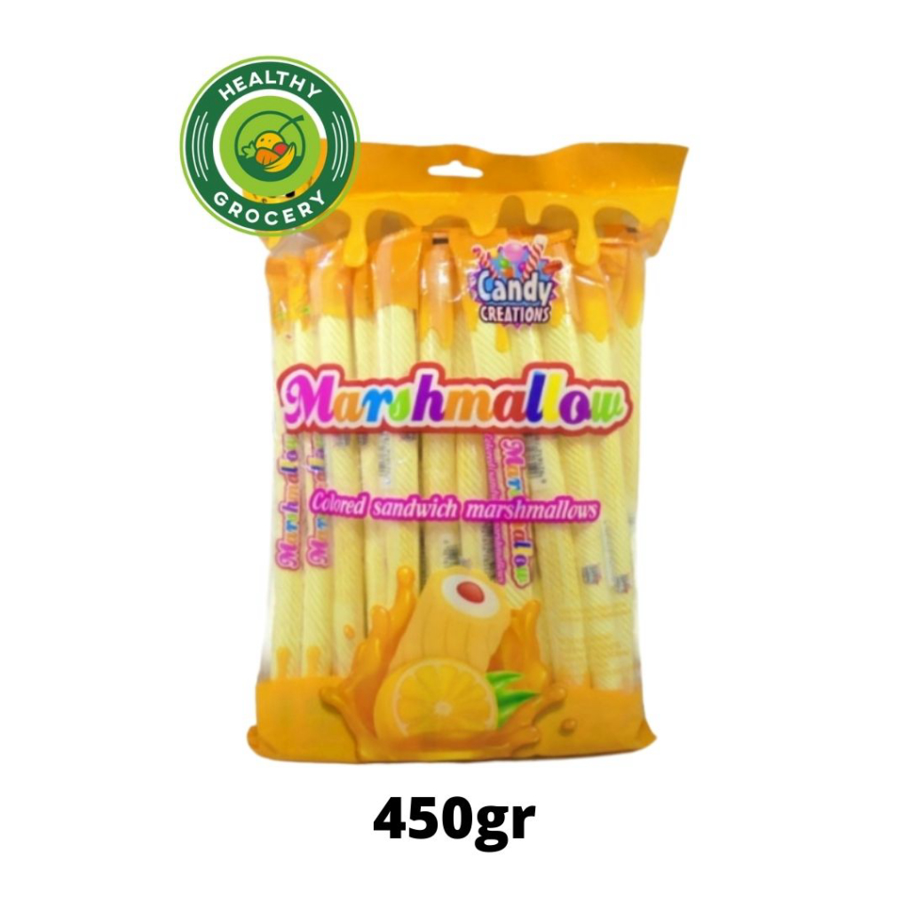 Marshmallow Stick Candy Creations Pak Isi 30 Pcs 450gr Rasa Lemon
