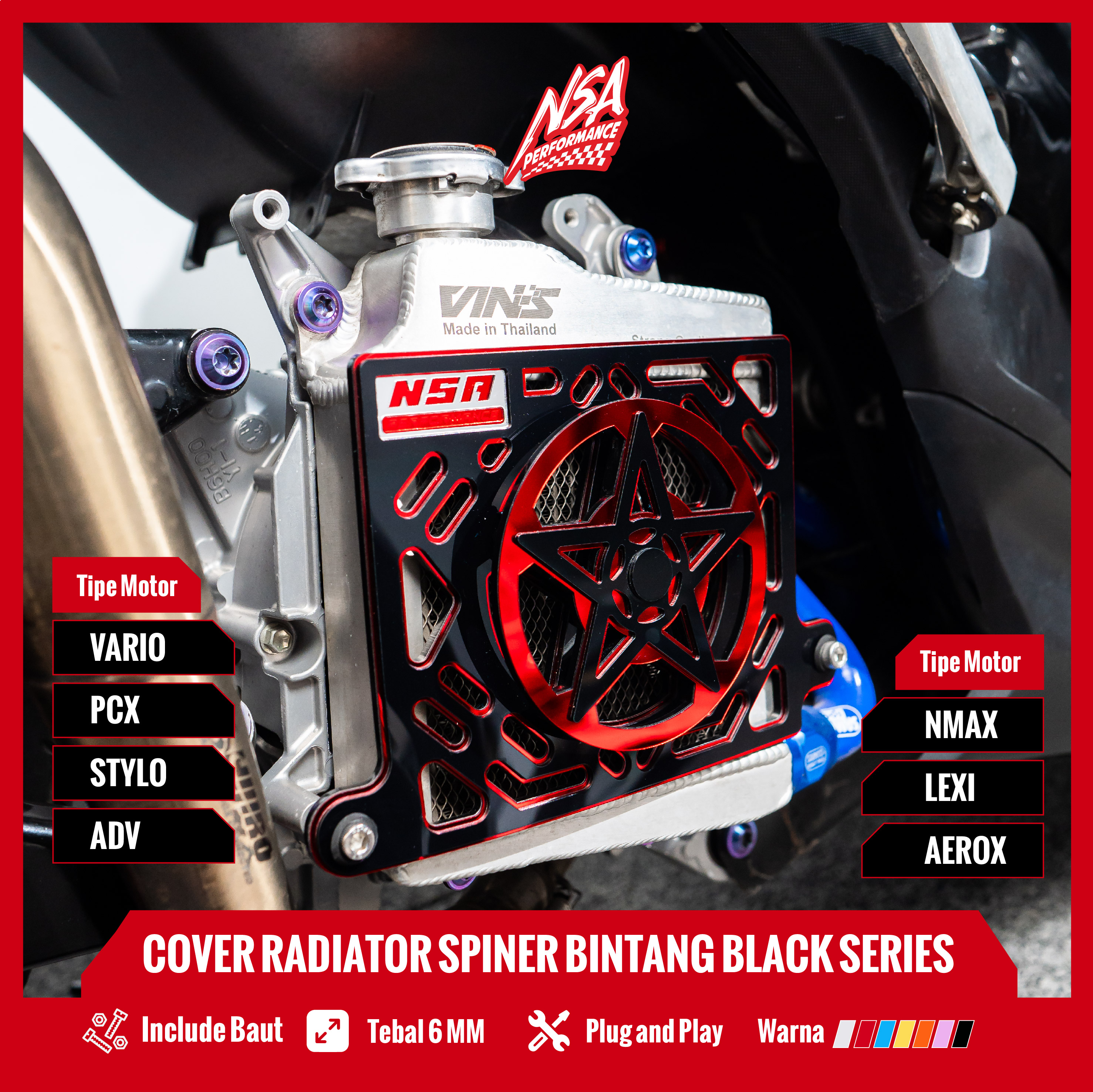 Cover Radiator Spinner Bintang
