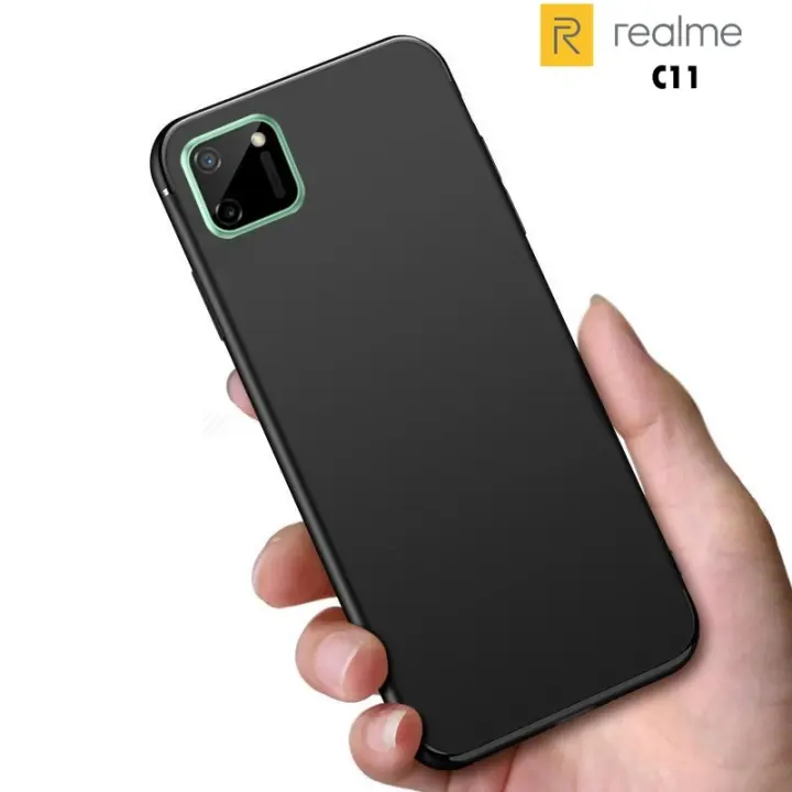 Softcase Realme C11 Slim Matte Black Silikon Case Hitam Polos Lazada Indonesia