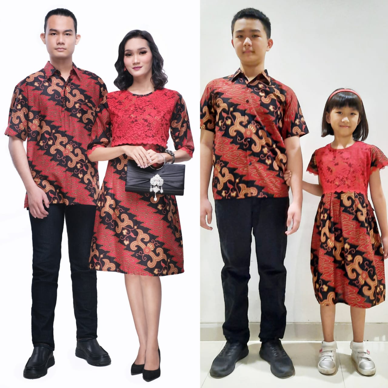 BATIK COUPLE KELUARGA SARIMBIT MODERN AYAH IBU ANAK WANITA PRIA DEWASA ...