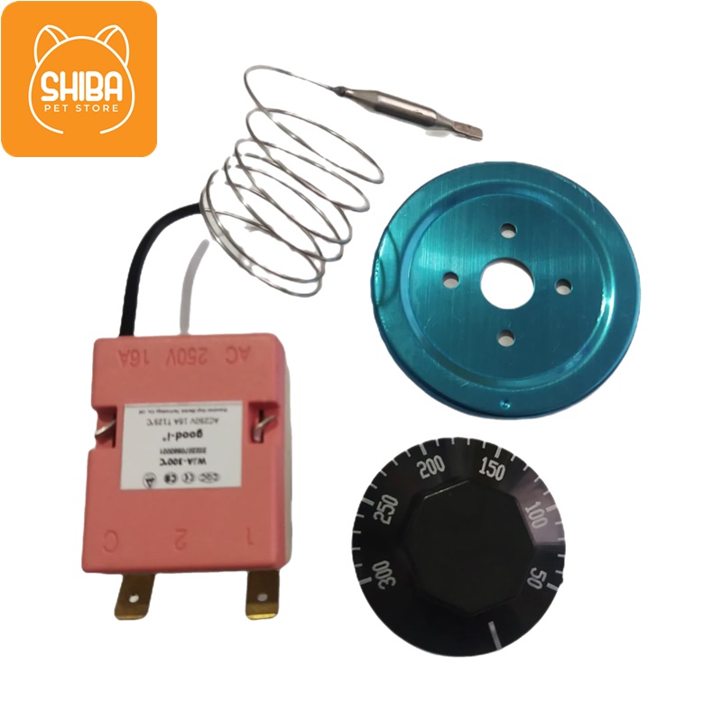 Termostat / Thermostat AC 250V 16A 50°300°C Pengatur Suhu Panas Mesin Press Teh Gelas Pocci