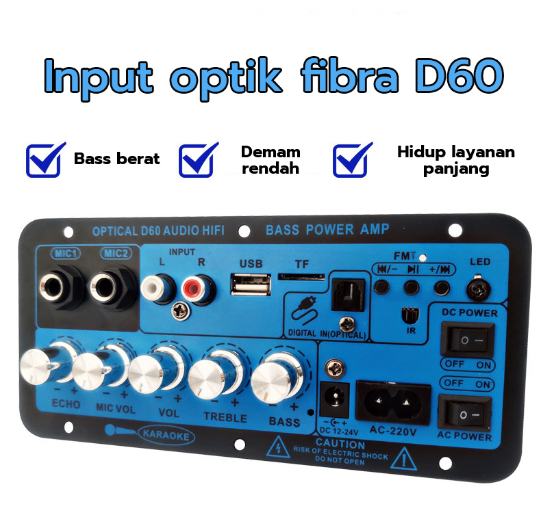 (Ready Stock)Digital Bluetooth Stereo Amplifier Papan Subwoofer Dual Mikrofon Karaoke Mobil Amplifier Speaker 12V/24V 220V UNI EROPA Plug Harga 95,800 rupiah*Gratis Ongkir