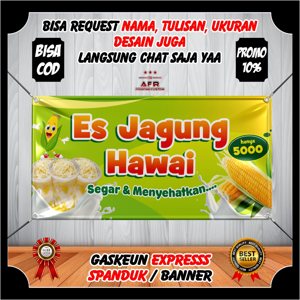 Spanduk Banner Backdrop Es Jagung Viral Jasuke Murah Design Custom