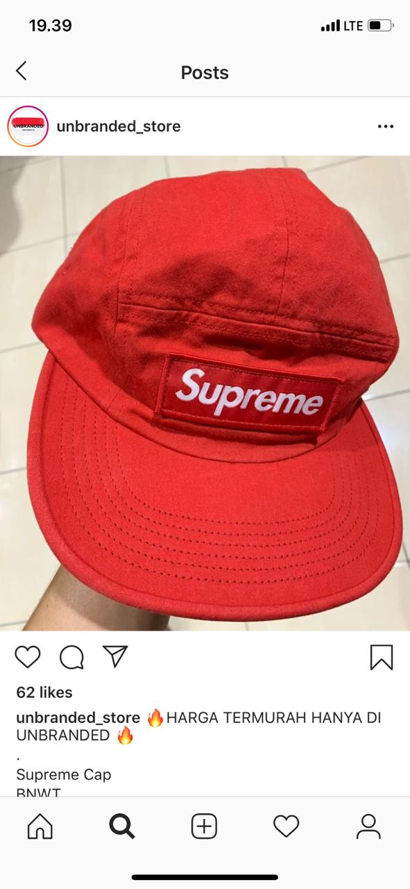 Diskon Supreme cap red new Murah 