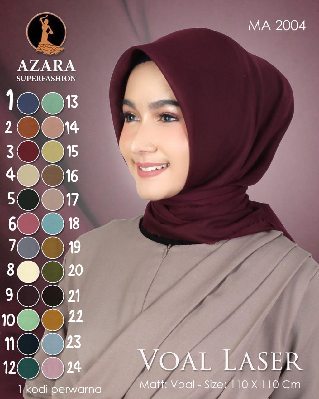 TERLARISS!!! Hijab Segi Empat-Polos-Azara Superfashion-Voal Laser-size 110x110- Warna Lembut - Update/ Terbaru (Bisa COD)