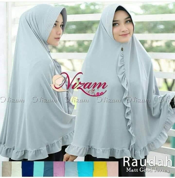 Hijab Khimar Nizam Raudah Jilbab Khimar Syari Kerudung Khimar Syari Instan Panjang Terbaru bahan Jersey Balon