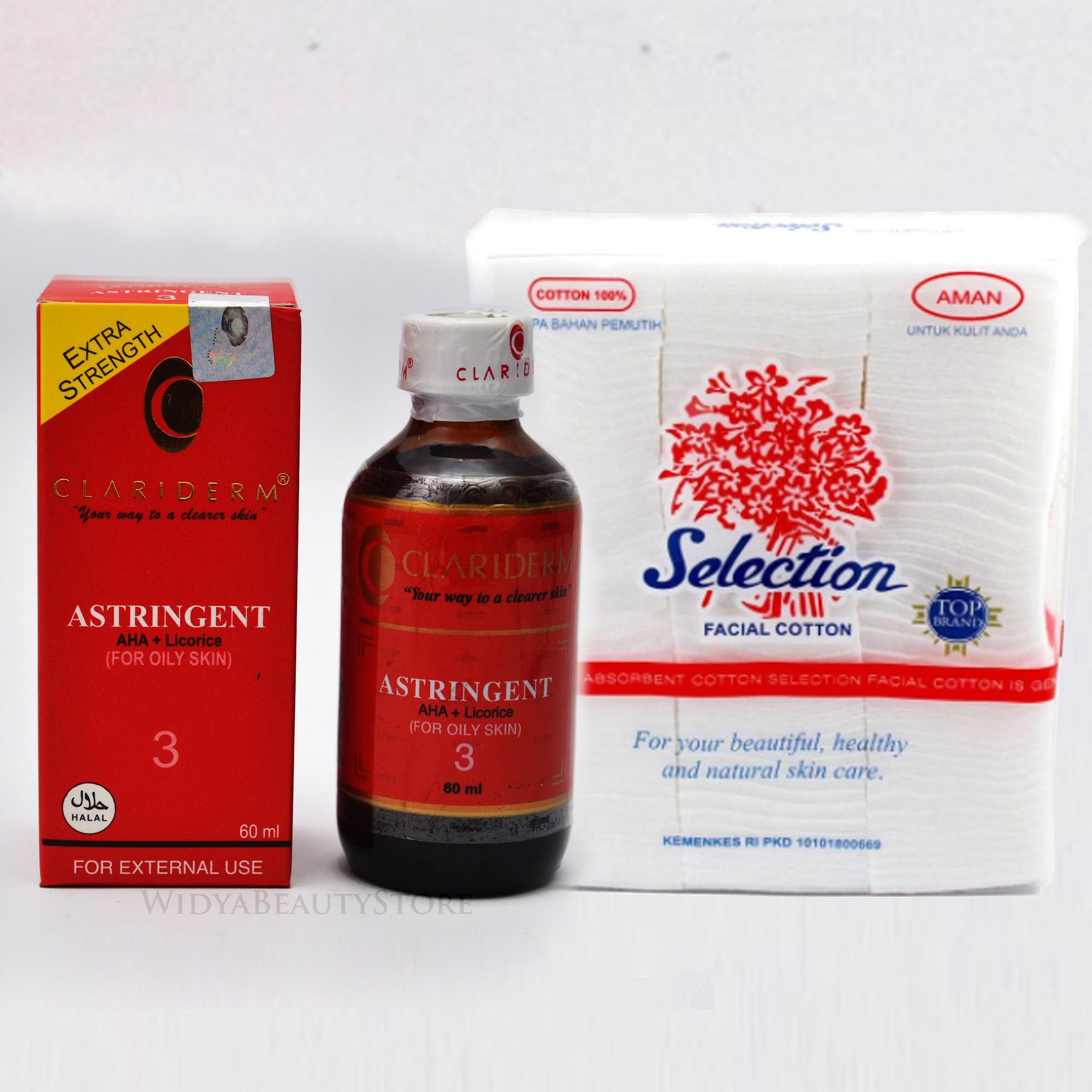 GARITS FACIAL COTTON Clariderm Astringent Alkohol No 3 60ML Lazada