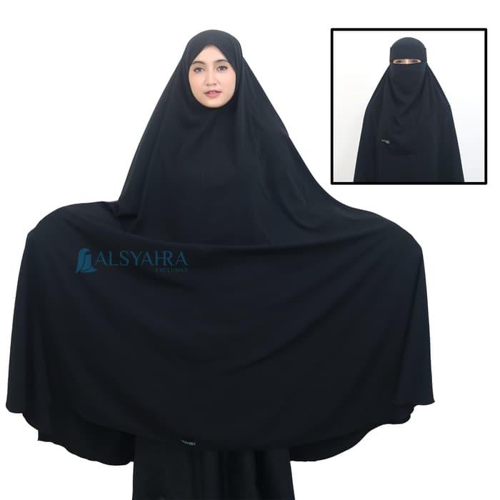PROMO Jilbab Long Khimar Syari Al-Haramain Niqab Bandana Alsyahra Size XXL TERBARU